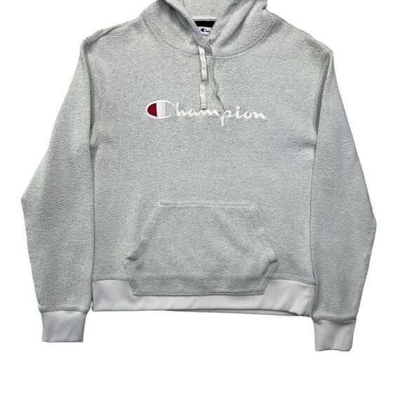 Champion Women's Size Medium Gray Logo Embroidered Hoodie - Picture 4 of 12